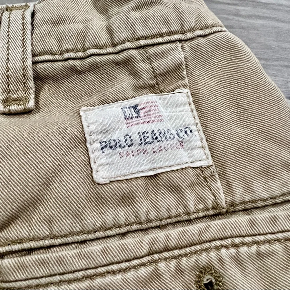 Ralph Lauren Shorts Men Size 31 Tan Vintage Polo Jeans Freighter Cargos Military